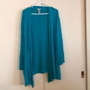 4X 30/32W Plus Size Blue Cardigan